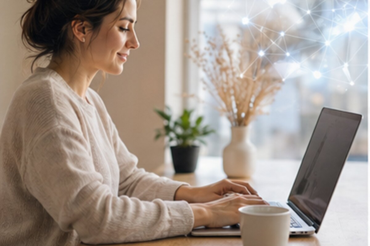 Automatiser ses tâches avec l'IA quand on travaille seul - illustration professionnelle par Clara Morel