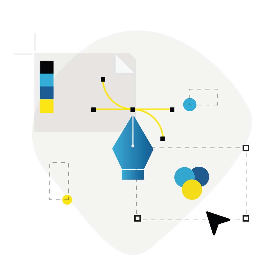 Le logo et la base des éléments visuels à présenter pour identifier votre entreprise, Mon Coach Digital peut définir votre identité visuelle.